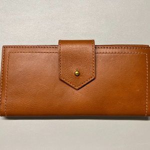 The Leather Post Wallet in English Saddle